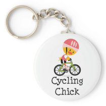 Cycling Chick Keychain