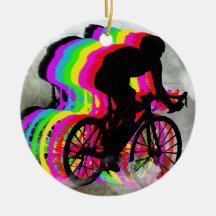 Cycling in the Clouds Christmas Ornament