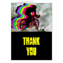 Cycling in the Clouds Thanks Greeting Card