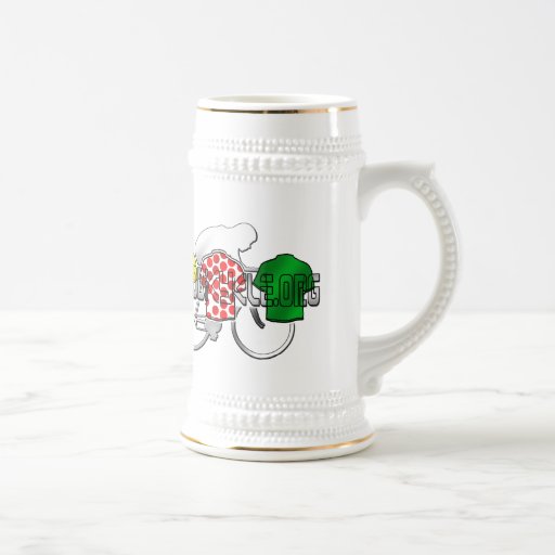 Cycling Jerseys Yellow Green and Red Polka Dot Mug