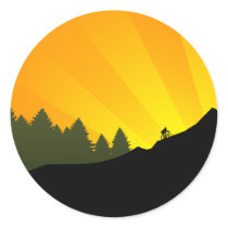 cycling : mountain rayz : round stickers
