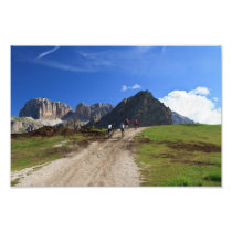 cycling on Dolomites Photographic Print