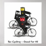 Cycling Recycle Bins Posters