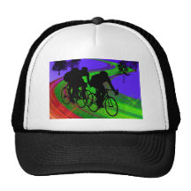 Cycling Trio on Ribbon Road Hats