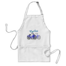 Cyclist (1950 Bicycle) Watercolor drawing Design Apron