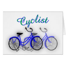 Cyclist (1950 Bicycle) Watercolor drawing Design Cards