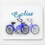 Cyclist (1950 Bicycle) Watercolor drawing Design Mouse Pads