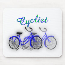 Cyclist (1950 Bicycle) Watercolor drawing Design Mouse Pads