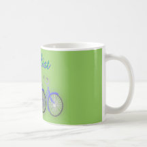 Cyclist (1950 Bicycle) Watercolor drawing Design Mugs