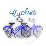 Cyclist (1950 Bicycle) Watercolor drawing Design stickers