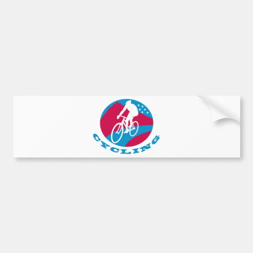 Cyclist cycling riding racing bike bumper sticker