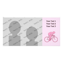 Cyclist in Pink Photo Card