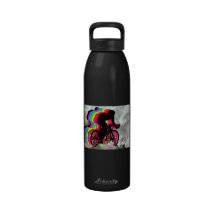 Cyclists Cycling in the Clouds Water Bottle
