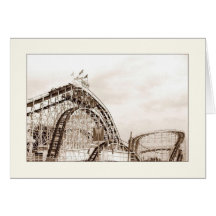 Cyclone Rollercoaster Blank Greeting Card