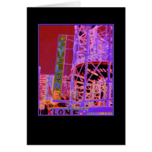Cyclone Rollercoaster Psychedelic Blank Card