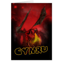 Cymru - St. David's Day Card - Welsh Red Dragon Ca