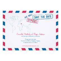 Cyprus Air Mail Wedding Save The Date Invites