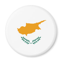 Cyprus Fisheye Flag Magnet