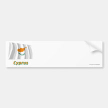Cyprus Waving Flag with Name Bumper Stickers