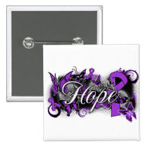 Cystic Fibrosis Hope Garden Ribbon Pinback Buttons