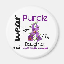 Cystic Fibrosis I Wear Purple For My Daughter 43 Fridge Magnets