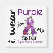 Cystic Fibrosis I Wear Purple For My Sister 43 Refrigerator Magnets
