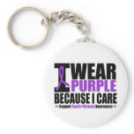 Cystic Fibrosis I Wear Purple Ribbon Because I Car keychains