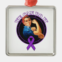 Cystic Fibrosis - Rosie The Riveter - We Can Do It Christmas Tree Ornament