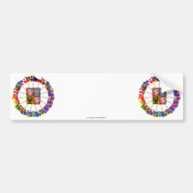 Czech Flags Pinwheel Bumper Sticker
