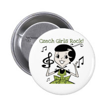 Czech Girls Rock Pinback Buttons