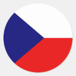 Czech High quality Flag Round Stickers