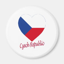 Czech Republic Flag Heart Refrigerator Magnets