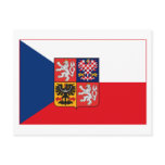 Czechoslovakia Flag w COA (light) Postcard