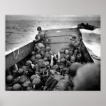 D-DAY Omaha Beach Landing Craft World War II Print