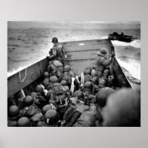 D-DAY Omaha Beach Landing Craft World War II Print