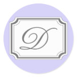 D Fancy Monogram Label / Sticker (Pale Purple)