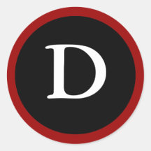 D : Initial D Letter D Red, White & Black Sticker