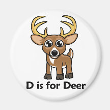 D is for Deer Refrigerator Magnets