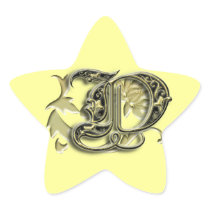"D" monogram star sticker