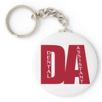 DA - BIG RED BOLD DENTAL ASSISTANT KEYCHAIN