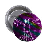 Da Vinci proportion man colourized blacklight Buttons