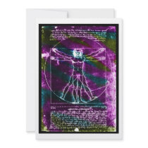Da Vinci proportion man colourized blacklight