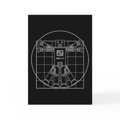 Da Vinci Vitruvian Robot Cards by strk3