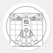 Da Vinci Vitruvian Robot Sticker