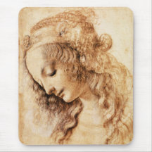 Da Vinci Woman’s Head Mouse Pad