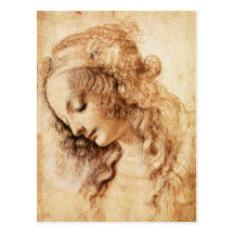 Da Vinci Woman’s Head Postcard
