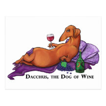 Dacchus Dog of Wine Postcards
