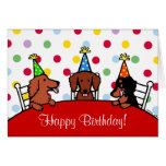 Dachshund Birthday Cartoon Card