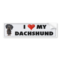 Dachshund (Black and Tan) Love Sticker