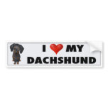 Dachshund (Black and Tan) Love Sticker bumper stickers